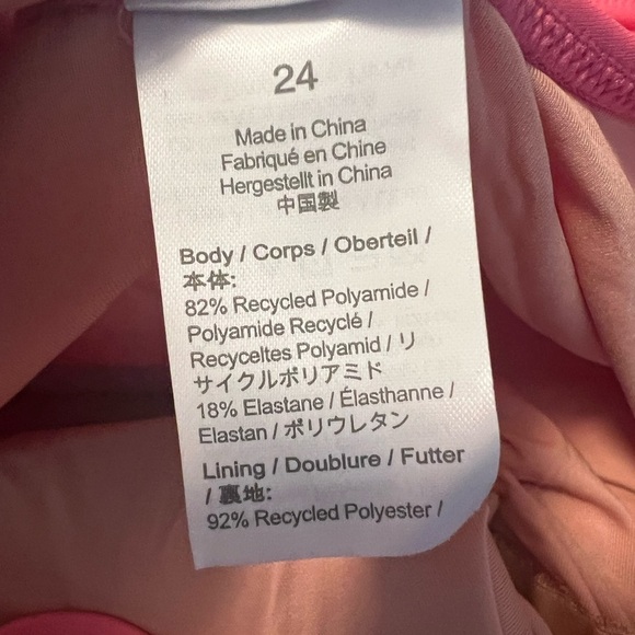 J. Crew Solid Pink Scoop neck one-piece Swimsuit Style BF162 size 24 NEW - Picture 11 of 15